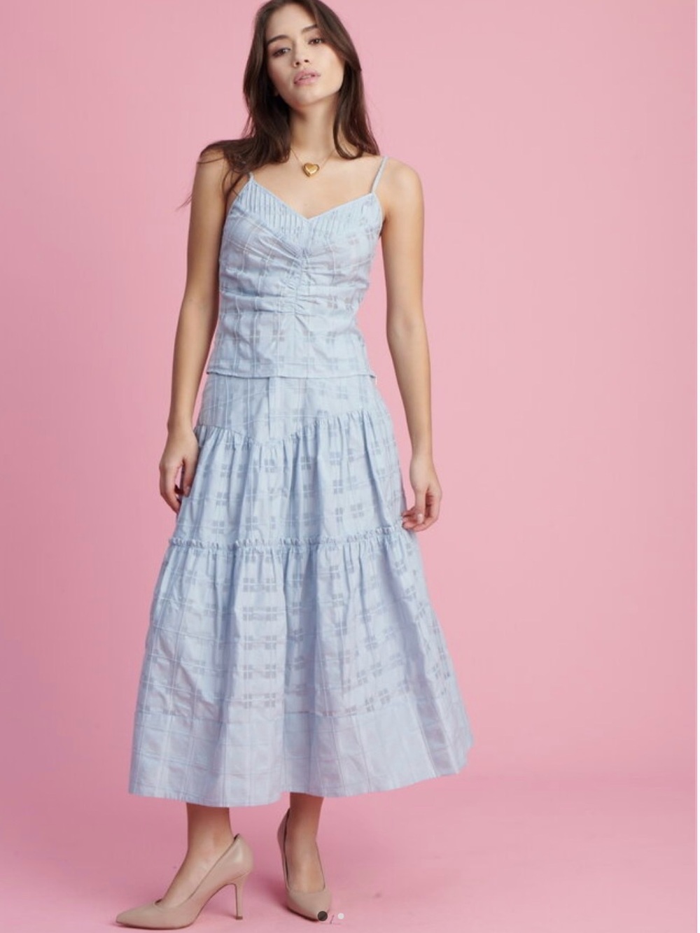 SHUG Light Blue SET with Spaghetti Straps and Sweetheart Neckline